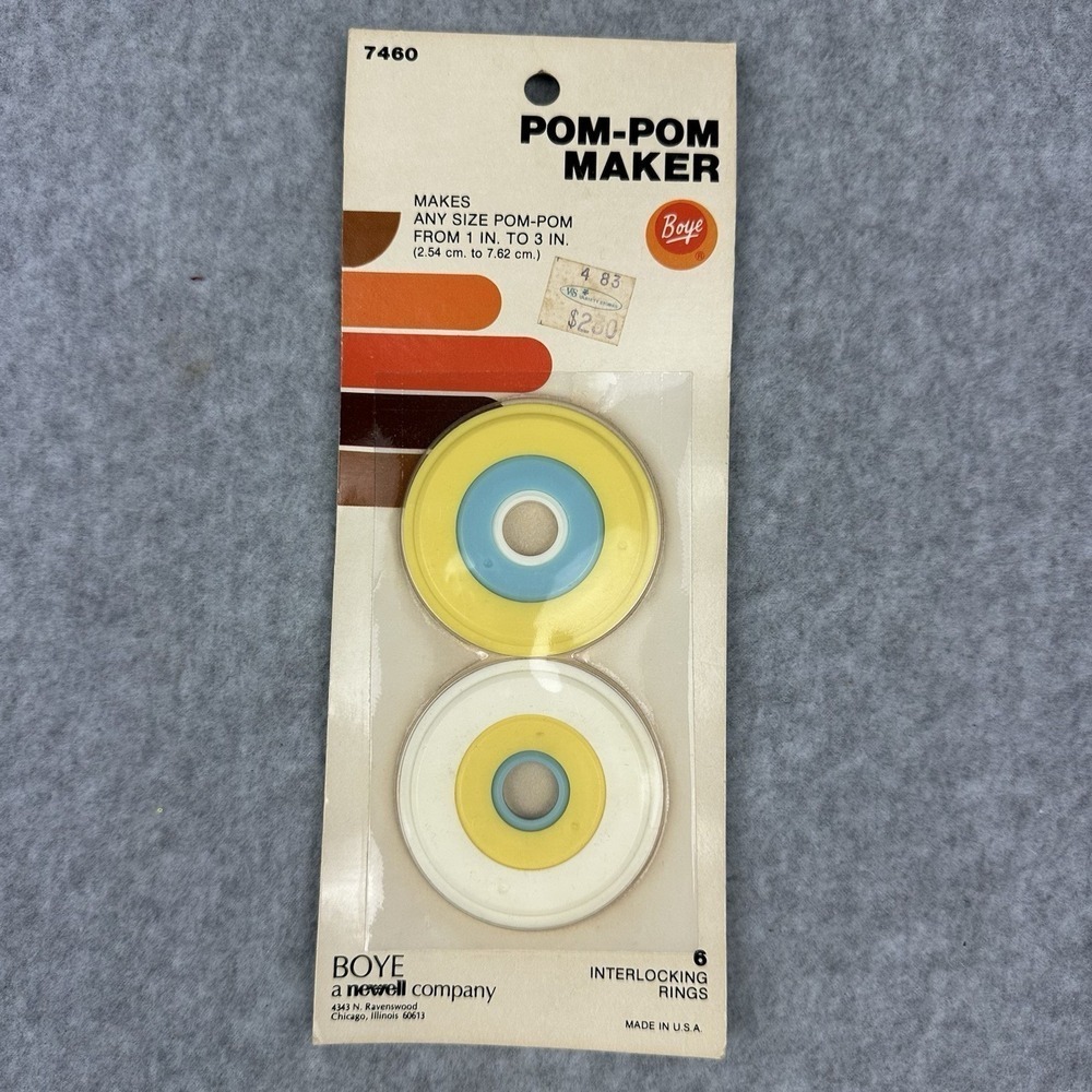 NOS Vintage Boye‎ POM-POM MAKER Makes 3 Sizes